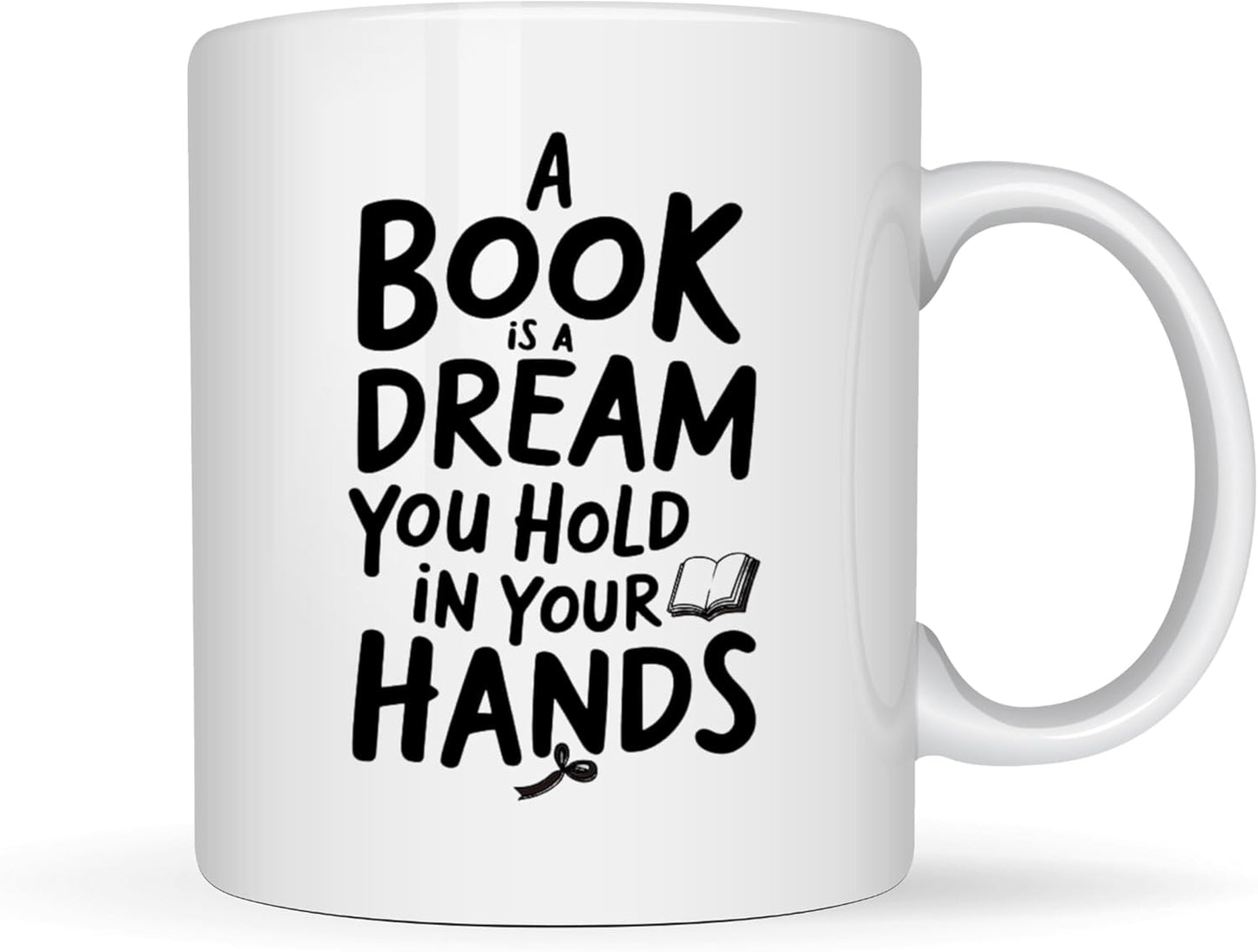 Book Lover Coffee Mug 11oz White - Book Dream - Gift for Bookworm Reader Reading Lover Bookish Women