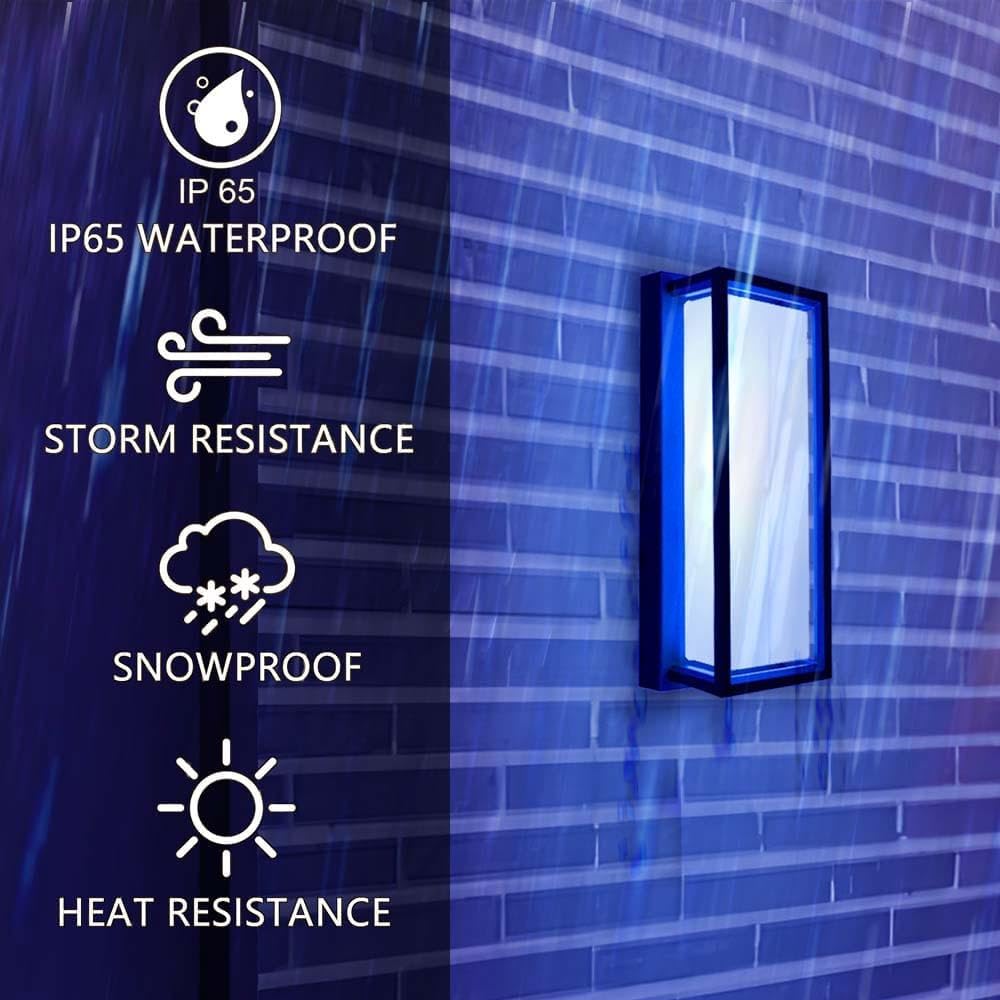 Smart Outdoor Lights Color Changing 2 Pack, RGB+2700K-6500K Outdoor Wall Sconce Aluminum Exterior Lighting Fixtures Waterproof Antirust, APP Control Up and Down Lights