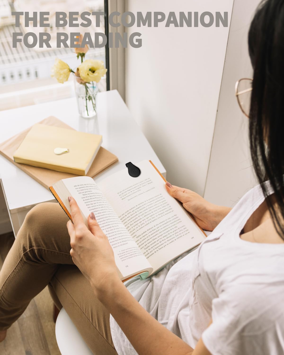 2 PCS Magnetic Bookmarks, Book Page Holders, Book Markers, Magnetic Bookmarks for Women, Book Lovers, Reading Accessories Gift(Rice White+Black)