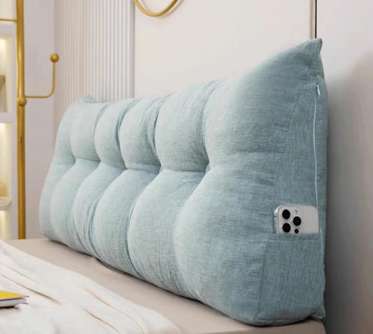 Large Headboard Pillow Triangular Reading Wedge Pillow Recliner Headboard Back Cushion Waist Positioning Upholstery Backrest Pillow for Sitting in Bed(Size:190X40cm,Color:E)
