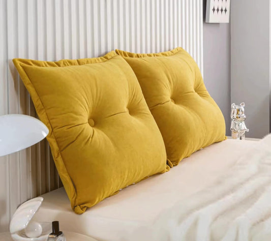 Large Bed Headboard Pillow Wall Pillow Combination Daybed Pillows Reading Backrest Lumbar Pad Removable Cushion(Size:100cm /39.4in(1pc),Color:Yellow)