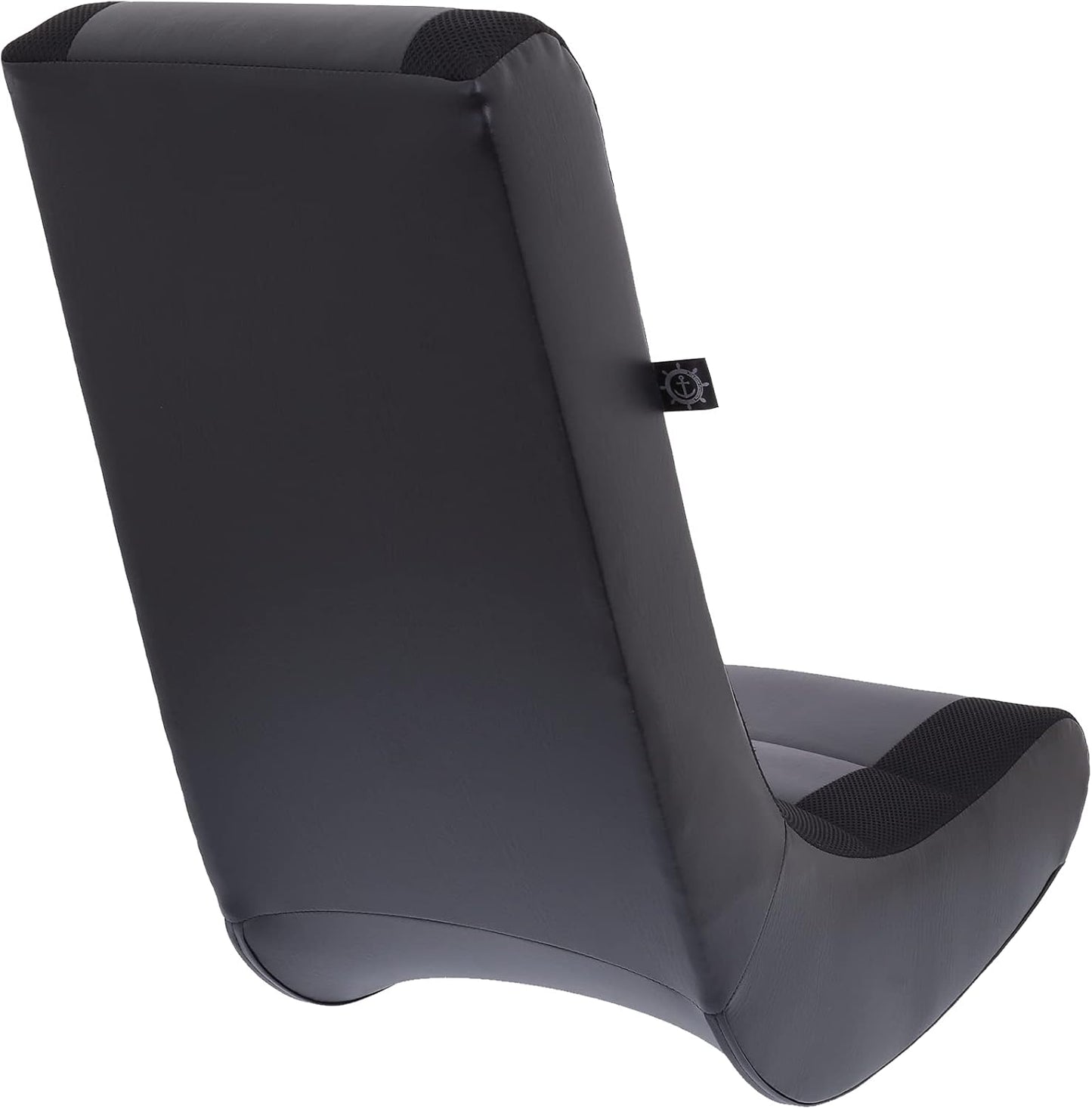 The Crew Furniture Classic Video Rocker Gaming Chair, for Kids and Teens, PU Faux Leather & Polyester Mesh, Black/Black