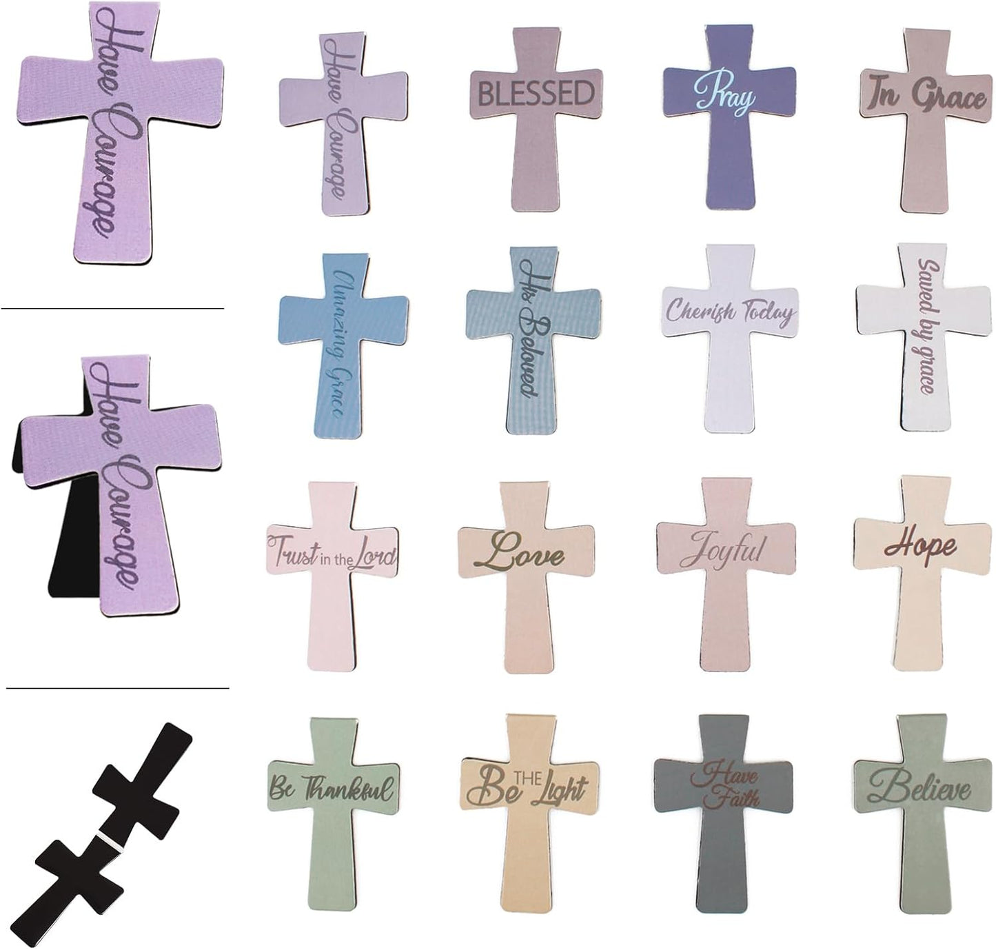 48 Pieces Magnetic Christian Religious Cross Bookmark Bible Verses Book Marks Magnet Inspirational Scripture Book Markers Page Clips Gifts for Women Student School Reading Party Favor,12 Styles