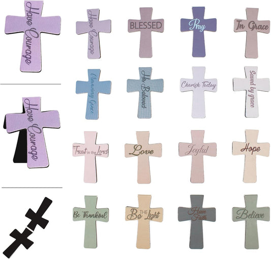 48 Pieces Magnetic Christian Religious Cross Bookmark Bible Verses Book Marks Magnet Inspirational Scripture Book Markers Page Clips Gifts for Women Student School Reading Party Favor,12 Styles