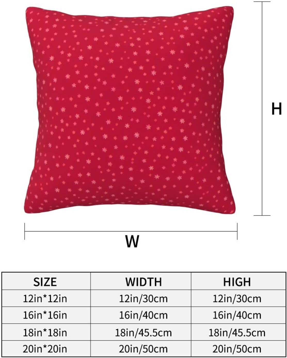 All-Season Square Pillow Covers 18"X18", Xmas Snowflake, Decorative Throw Pillow Covers for Sofa Bed Couch, Hidden Zipper Cushion Cover, Square Lumbar & Accent Pillowcases for Home Decor