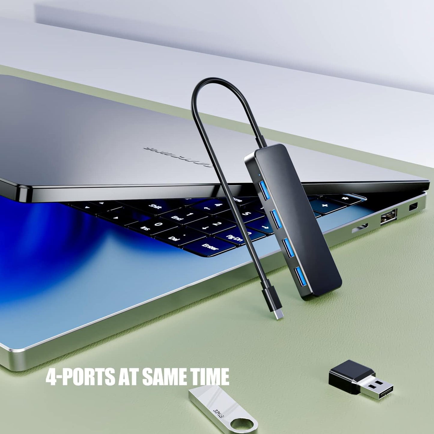 USB C Hub 4 Ports, Eanetf USB C to USB Hub 3.0 USB Splitter for Mac Pro, iMac, iPad Pro, Chromebook, Pixelbook, Dell XPS, Samsung, and More Type C Devices