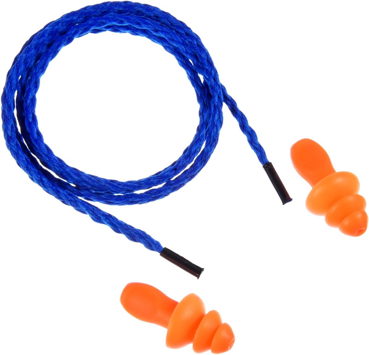 20 Pairs Corded Ear Plugs Reusable Silicone Earplugs with String Banded Ear Plug for Sleeping Noise Cancelling Noise Reduction Hearing Protection(Blue-Orange)