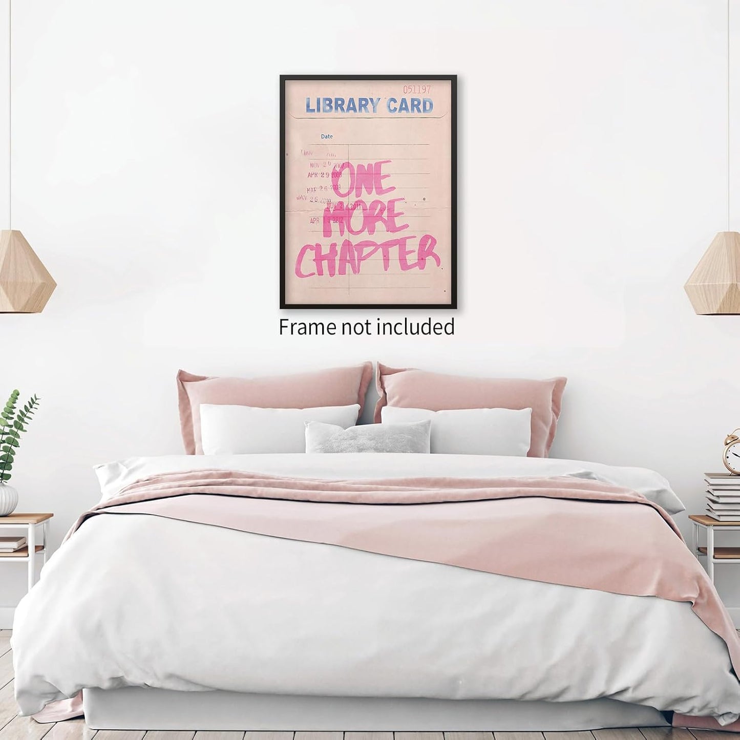 XMOPNITIN Pink Vintage Library Wall Art One More Chapter Book Poster Trendy Bookish Quote Canvas Prints for Reading Nook Wall Decor 12X16 inch Unframed