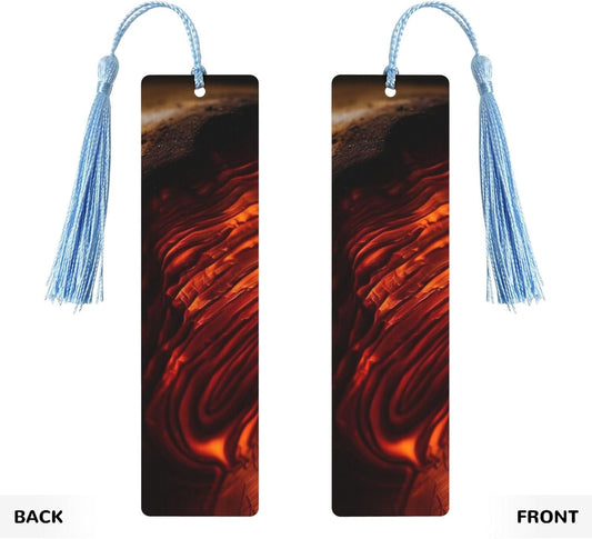 Red Hot Wood Bookmarks Gifts for Women Men, Wooden Bookmarks for Book Lovers, Vintage Book Marks Ornaments with Tassel, Unique Personalized Reading Page Markers Sky Blue