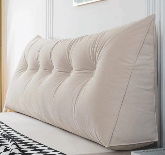 Comfortable Headboard Bed Rest Pillow - Backrest Positioning Support Cushion with Removable Cover for Dorm Room, Reading, Relaxing, and Gaming (White 80x50x20cm)