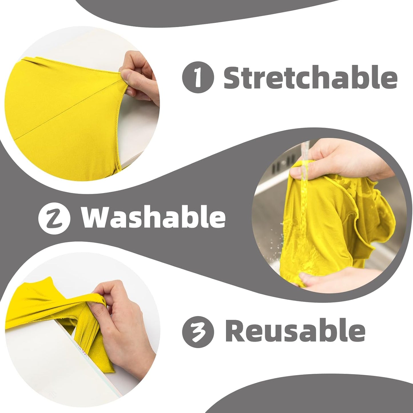 KICNIC Yellow Fabric Book Cover for Hardcover, 1 Pack, 6x9 Inch, Up to 8.5”x9.5”, Adjustable School Book Sleeve Protector for Teens, Stretchable Decorative Cloth Book Sox for Book Lovers