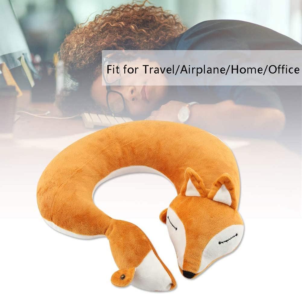 XGOPTS Cartoon Animal Travel Neck Pillow for Kids and Adults Cute U-Shaped Airpanes Traveling Pillow Novelty Soft Head Support Headrest Travel Luggage Pillows Accessories for Airplanes Car Train