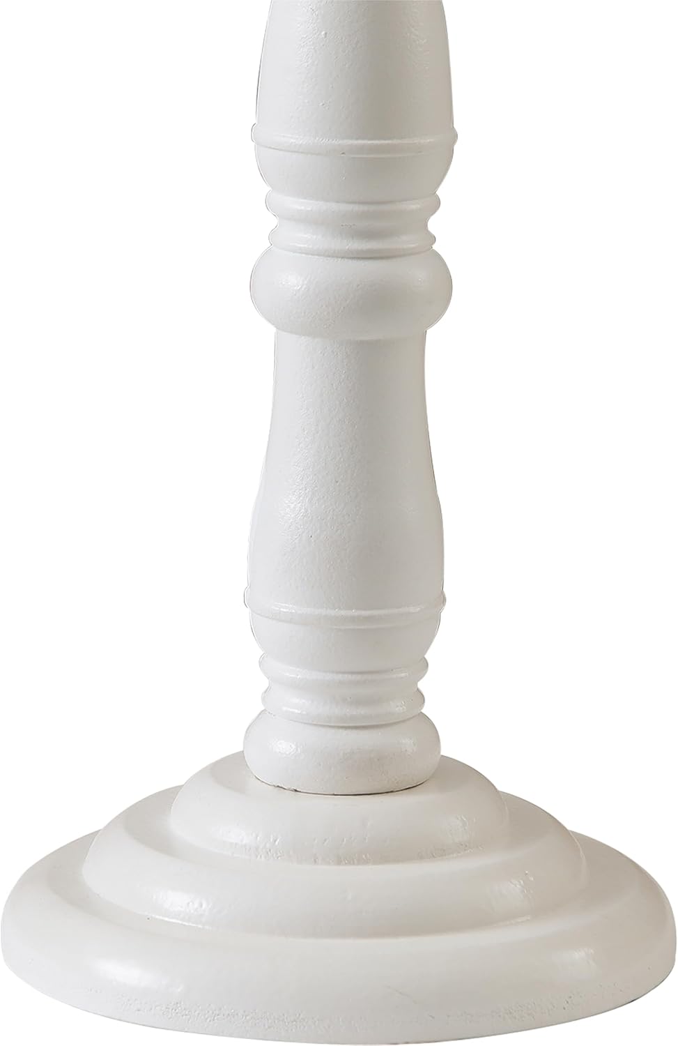 SOFE White Round Small Pedestal Side Table 19" Tall, Wooden Drink Tables for Small Spaces with Floral Shape Tabletop, Modern Accent Side Table, Living Room End Tables for Martini and Cocktail