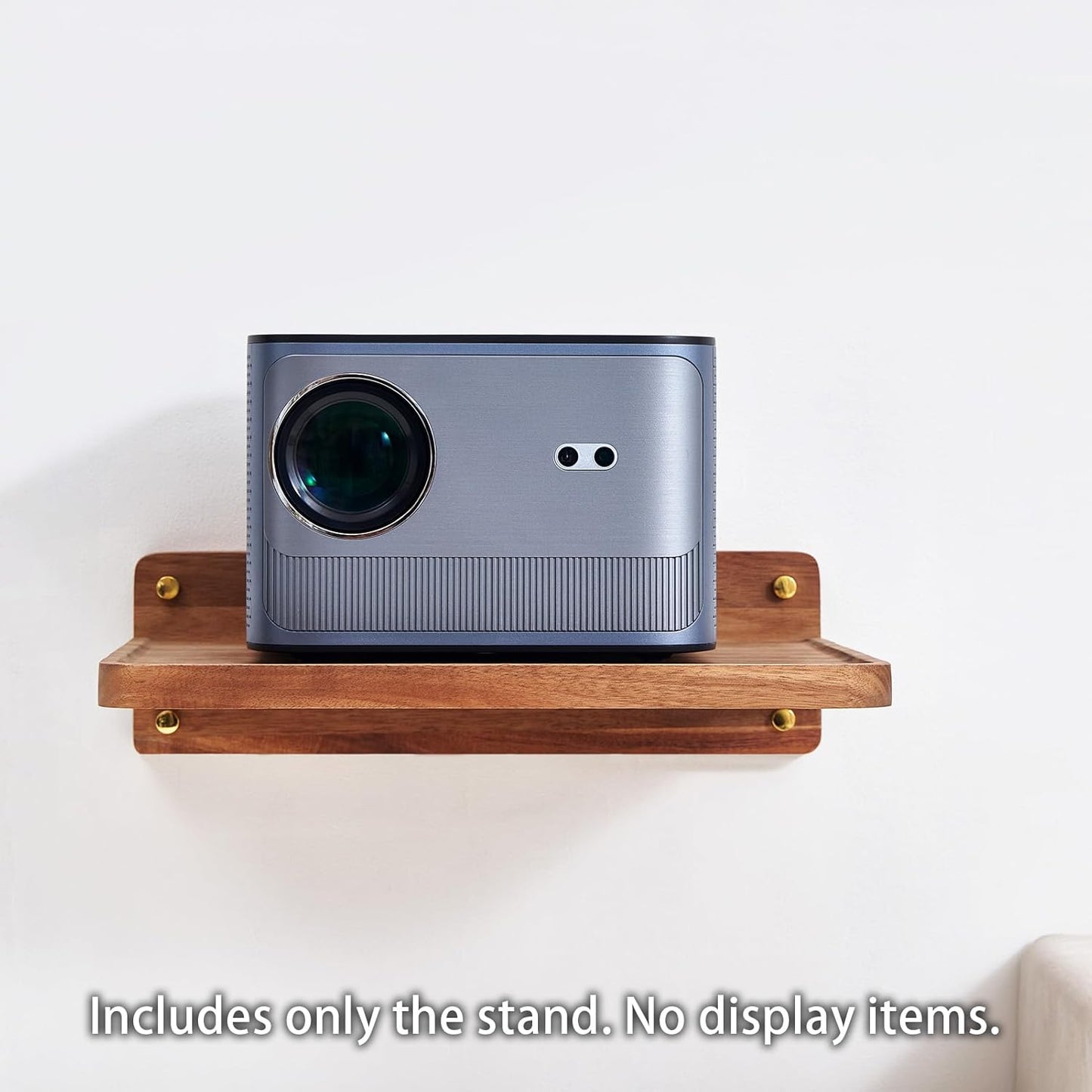 SARUFO Acacia Wood Projector Shelf for Wall Mount, 14.2" x 11" Floating Shelf & Rack Holder for Router, Modem, Cable Box, Compatible with Gaming Consoles Copyright Patent
