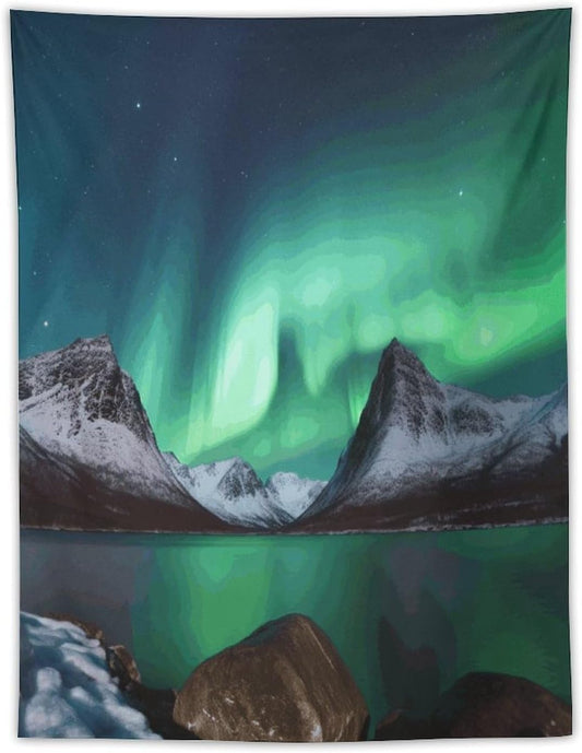 FodPand Aurora Borealis Tapestry Anti-fading Wall Tapestry with Installation Kit Backdrop Banner Multipurpose Aesthetic Tapestries Boho Wall Art Hanging Decorative Blanket 30"x40"