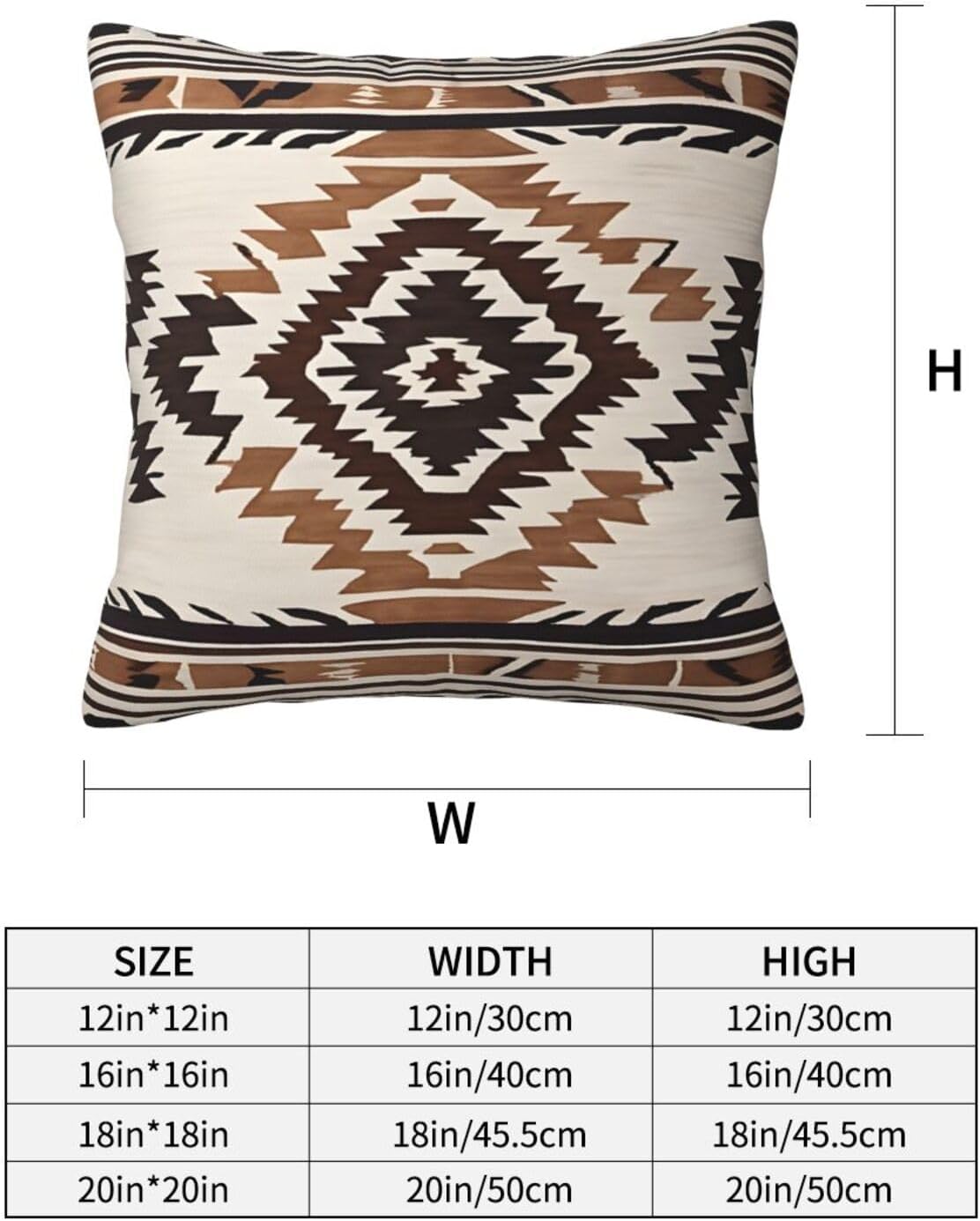 All-Season Square Pillow Covers 18"X18", Native, Decorative Throw Pillow Covers for Sofa Bed Couch, Hidden Zipper Cushion Cover, Square Lumbar & Accent Pillowcases for Home Decor