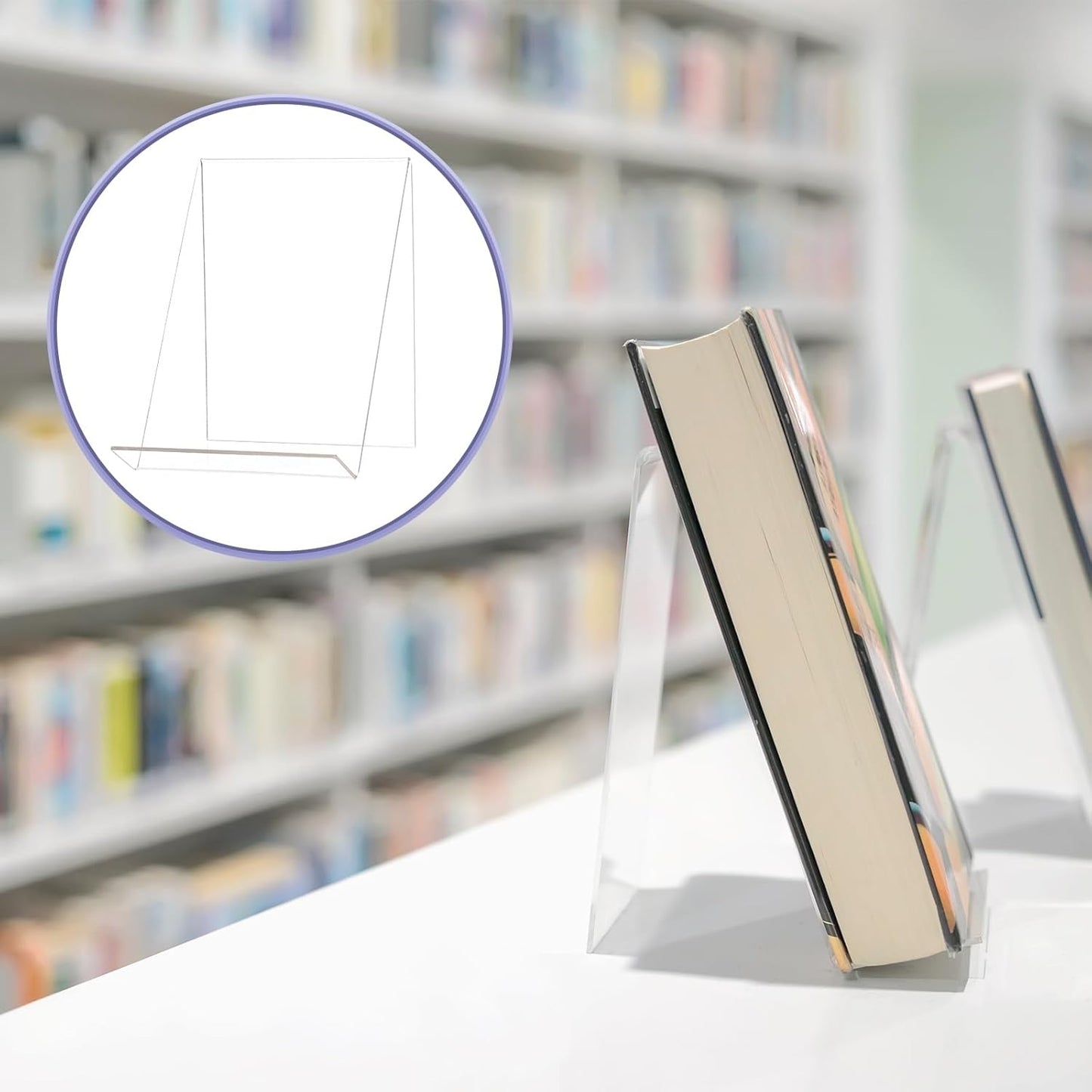 PATIKIL Shelf Divider, Acrylic Clear Closet Shelf Separator Book Stand Display Easel Tablet Holder for Displaying Albums Books CDs Tablets Pictures, 4.5" L x 4" W x 5" H