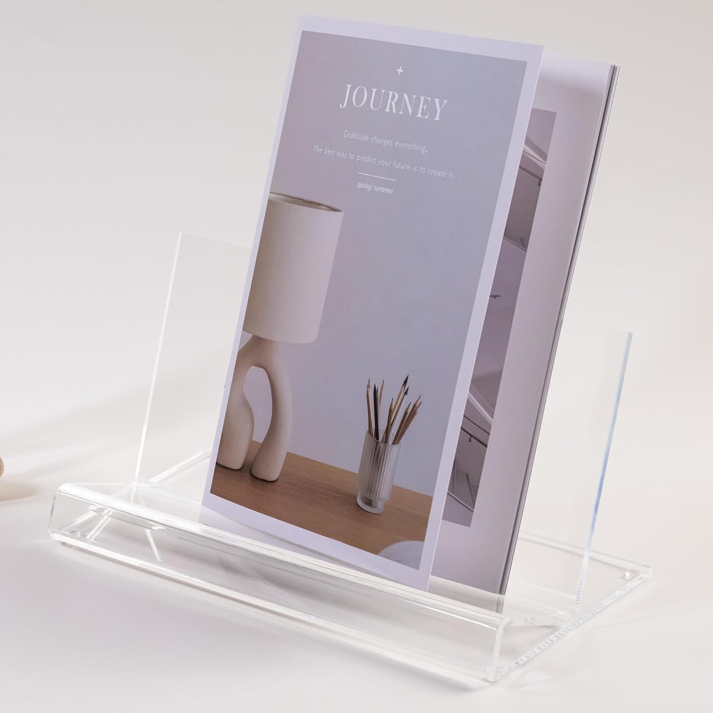 Acrylic Display Easel with 2.5'' Ledge, Book Stand, Book Display Holder, Clear Acrylic Display Easel Transparent Display Stand Holder Tablet Holder for Album, Magazine, Picture, Artworks
