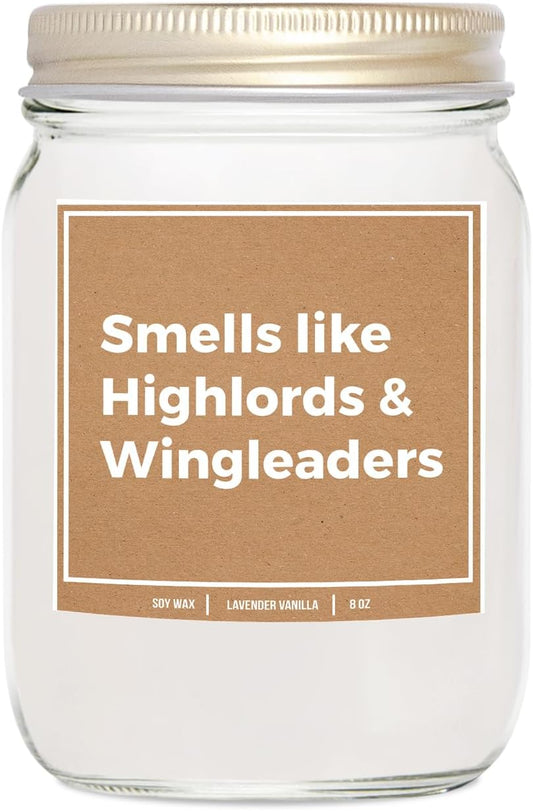 You Nique Designs Highlords Candle 8 Oz - Bookish Candles, Reading Themed Gifts for Book Lovers Women, Book Club Candle Ideas, Reading Themed Gifts (Lavender & Vanilla)