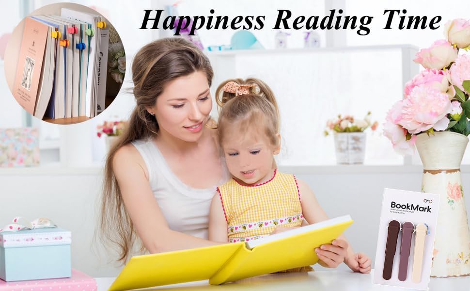 3Pcs Bookmark Book Marks, Silicone Book Marks for Reading Women Men Kids Book Lovers, Automatic Book Mark Smart Book Marker Clip Page Holder Reading Accessories School Supplies Gifts for Students