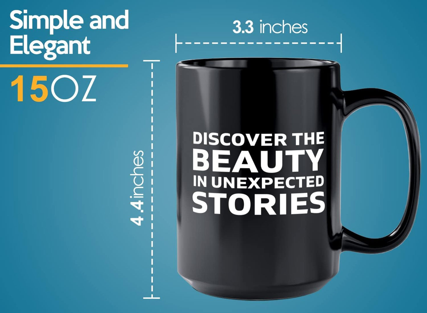 Journalist Coffee Mug 15oz Black -Discover the Beauty - Reading Lover Book Club Gift Author Appreciation Writer Journalism Novelist Scriptwriter
