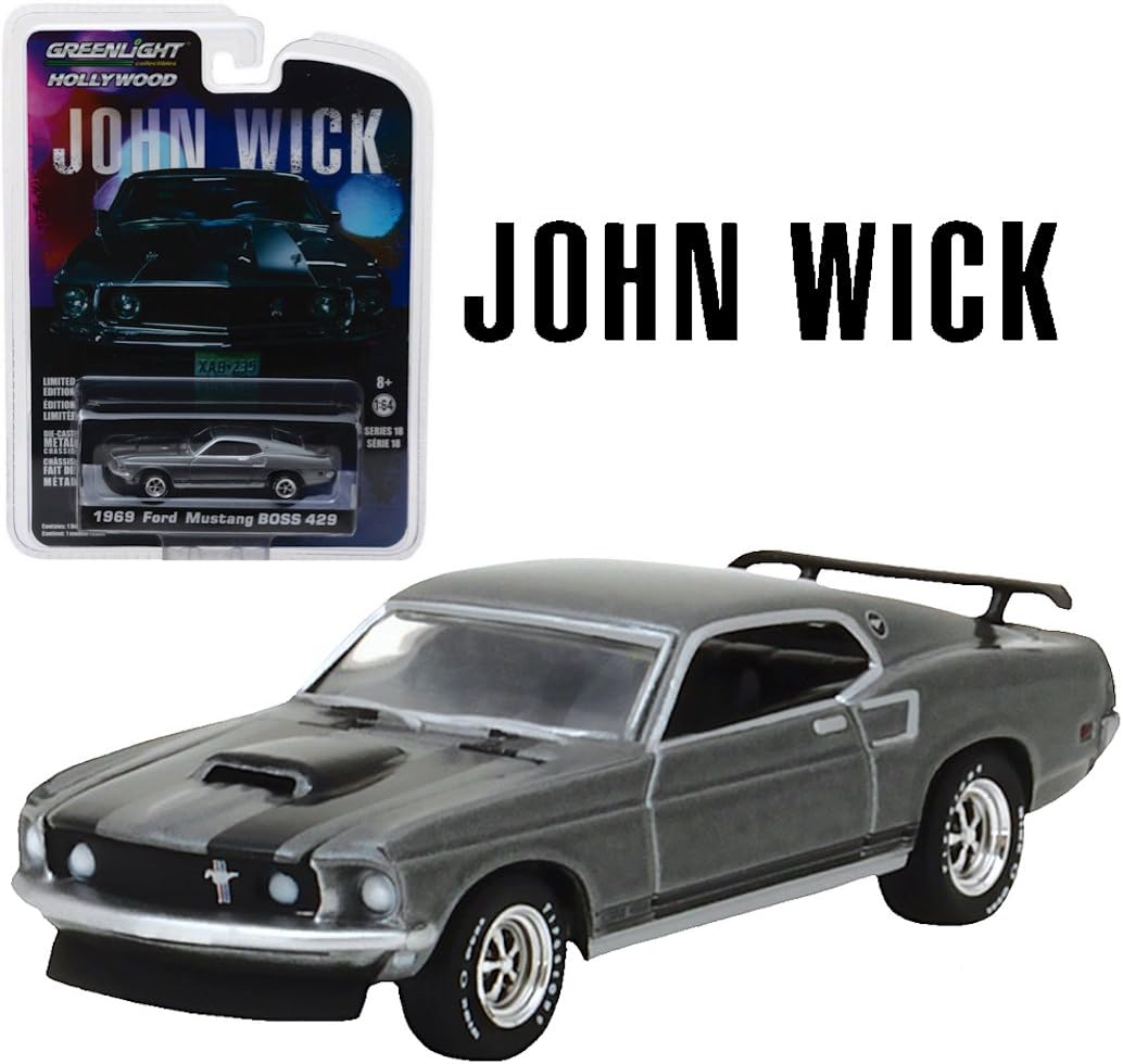 Greenlight 1/64 Hollywood Series 18 John Wick Movie (2014) 1969 Ford Mustang Boss 429 Die Cast Vehicle