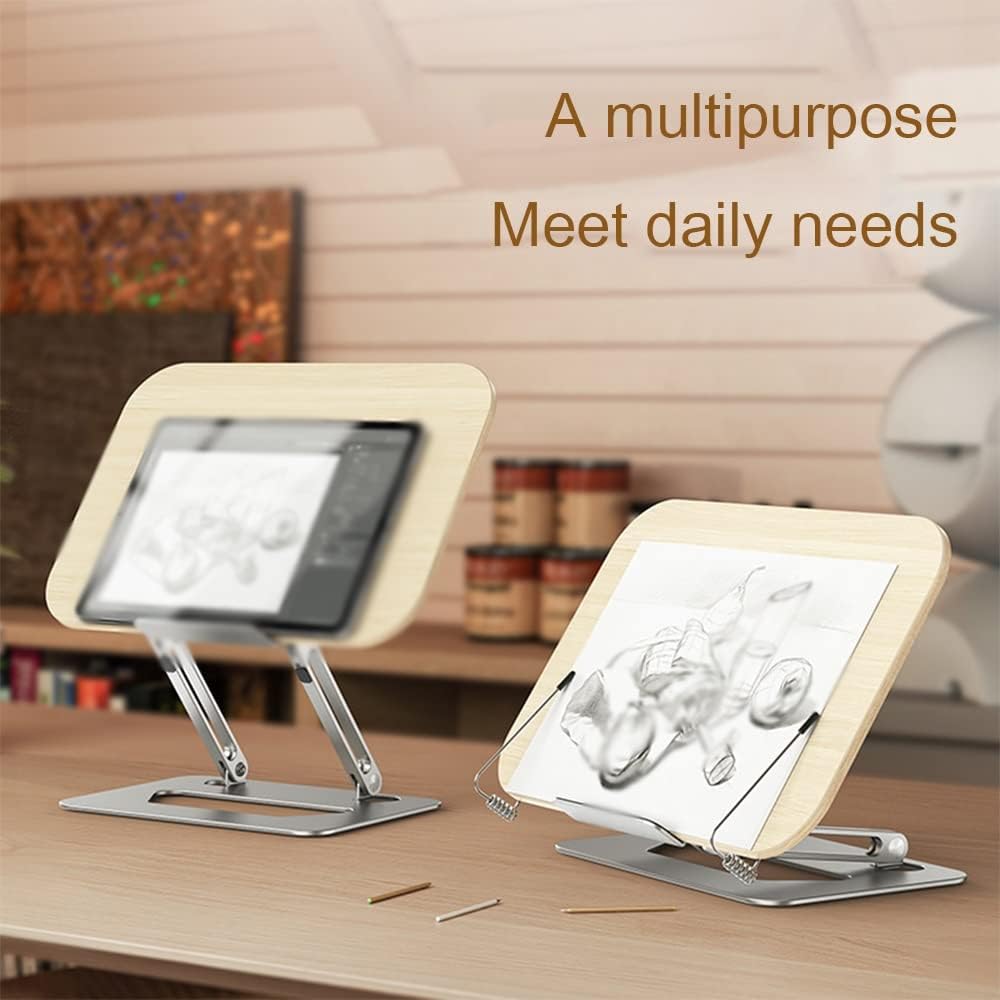 Laptop Stand Multifunction Read Books Holder for Air Notebook Walnut Support
