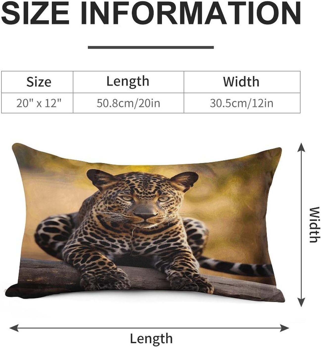 Africa Nature Leopard Throw Pillow Covers Gold Velvet Pillowcases with Invisible Zipper Pillow Shams Cozy Cushion Cover Soft Pillow Cases Home Decor Pillow Protectors 12 "×20 "