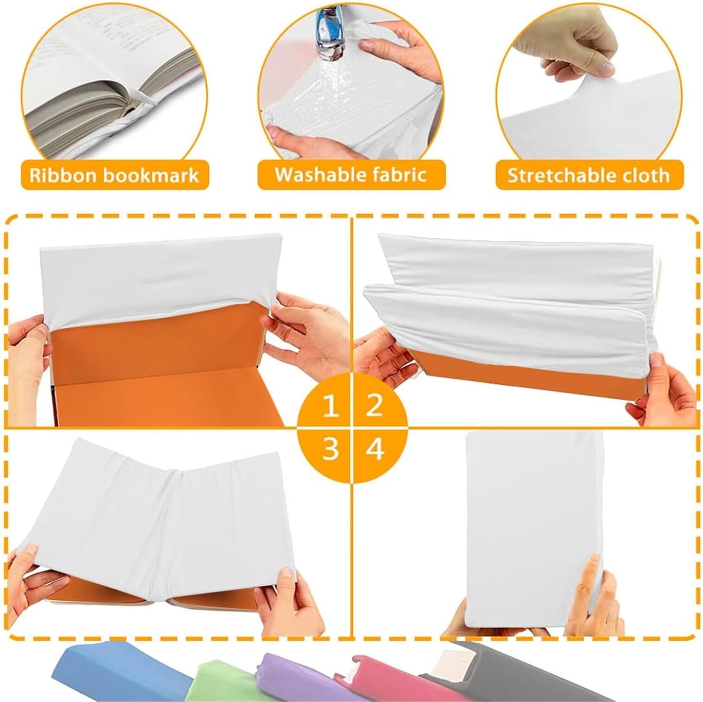 Gomyblomy Vintage Bookshelf Book Sleeve Jumbo Fabric Book Covers Durable Washable Book Socks Stretchable Protective Covers for School Textbooks Hardcover Paperback Books 9 x 11 Inches