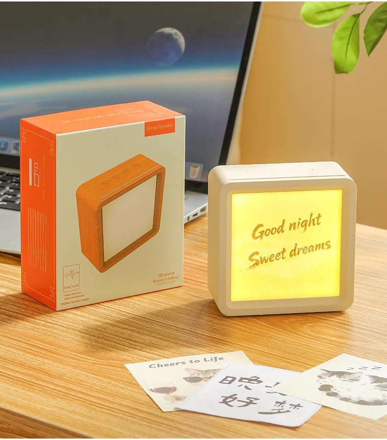 Sleep Speaker/Bluetooth Connectivity/White Noise Speaker/Ambient Night Light/Timed Auto-Off/Mood Soothing/Suitable for Adults & Children/Ideal for Personal Use or Gifting (White)
