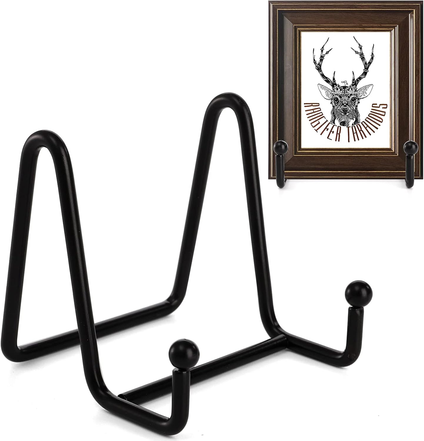 Hedume 8 Pack 3 Inch Iron Display Stand, Black Metal Easel Plate Display Photo Holder Stand, Picture Frame Holder Stand for Photo Easel, Decorative Plate, Book