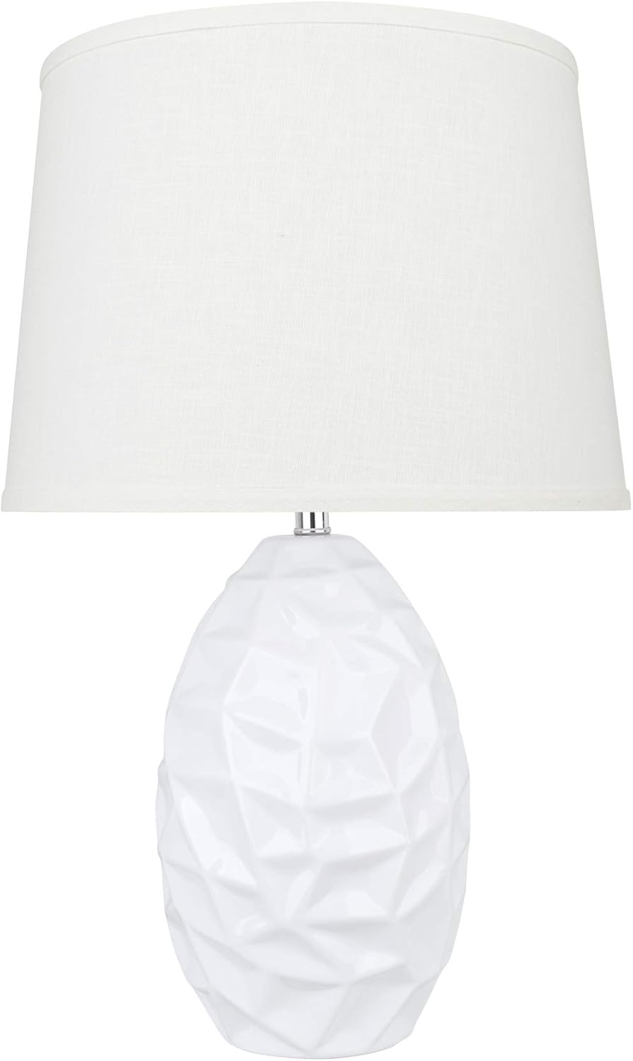 Aspen Creative 40180-11, 21-1/2" High Transitional Ceramic Table Hardback Empire Shaped Lamp Shade, 13" Wide, Beige White
