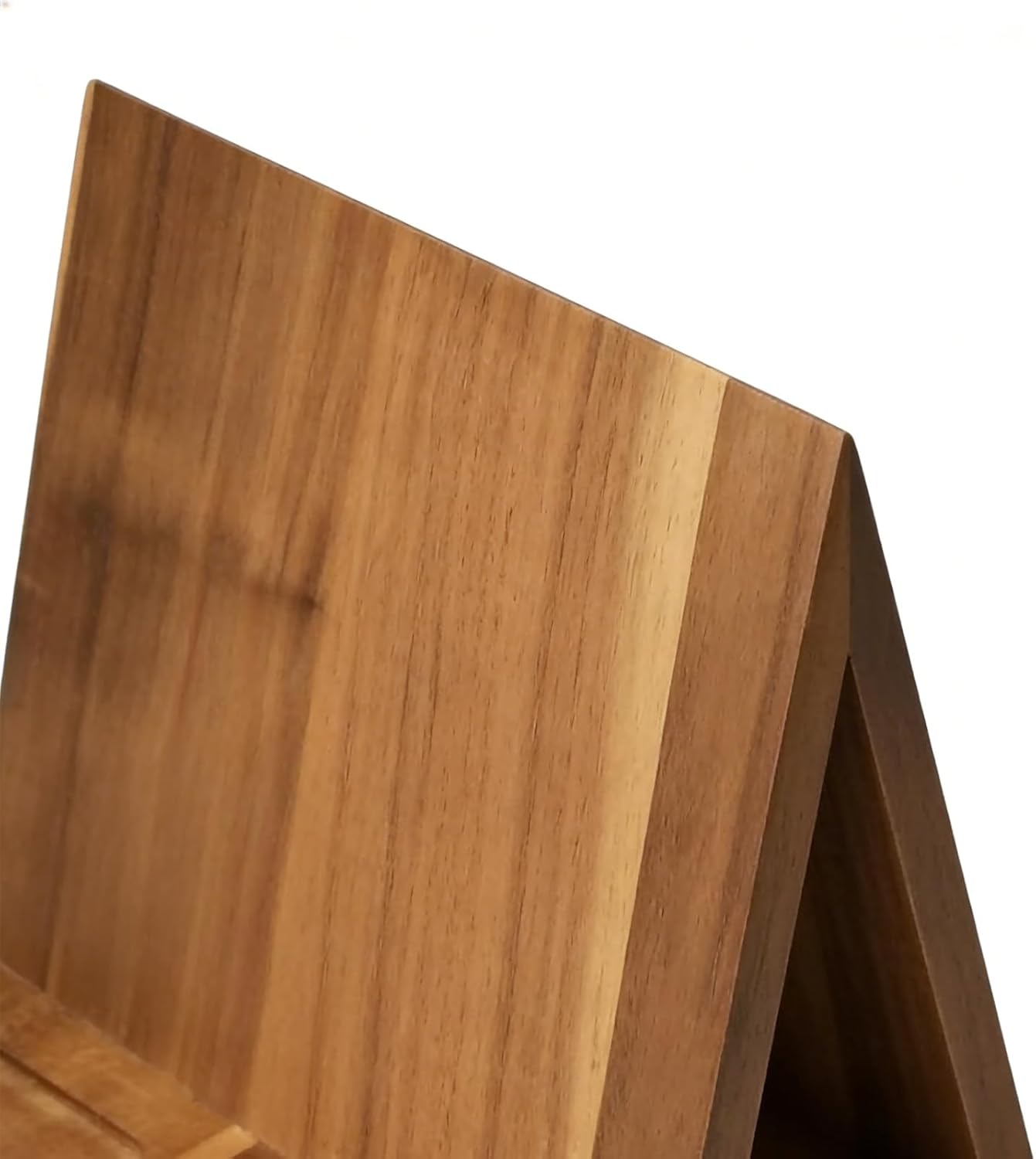 Book Rest - Wooden Triangle Book Stand with Cup and Phone Slot, Page Holder Display for Home Decor, Bedroom, Living Room, Office, School, Desk, Nightstand