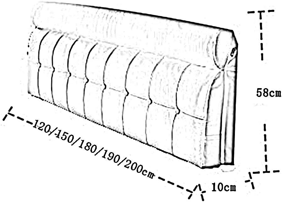 Headboard Bedside Cushion Pads Large Back Multifunction Soft Case,6 Colors, 5 Sizes (Color : 5#, Size : No headboard-200cm)