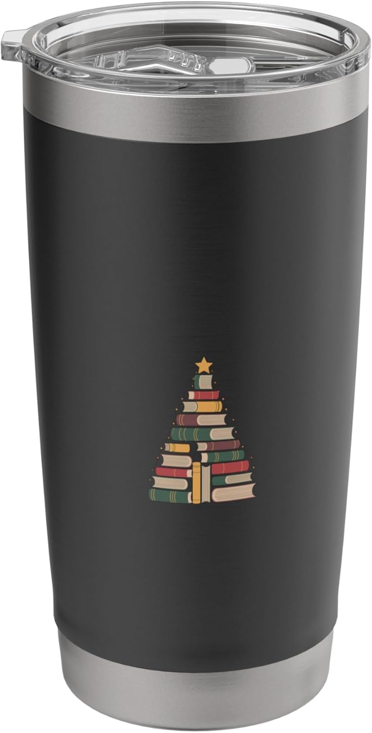 Snowy Book Tree Christmas For Readers And Librarians Stainless Steel Insulated Tumbler