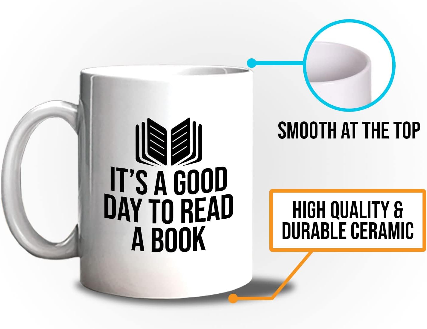 Book Lover Coffee Mug 11oz White - It's a good - Literary librarian Literature Bookworm Historian Public Library Curator Bibliophile Bibliolater
