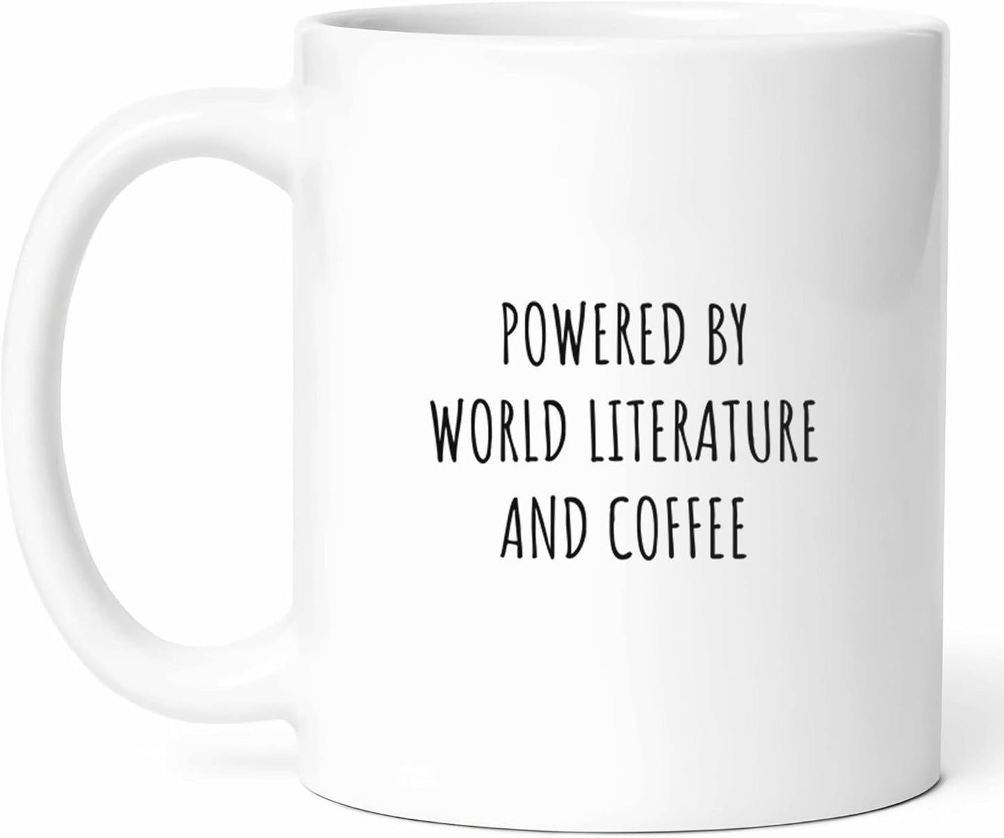 World Literature And Coffee Mug - Global Cup - Literary Scholar Funny Gift From Friends - Book Lover Tea Mugs - Analysis Cups - 11 Oz Ceramic Gifts For Readers, Birthday, Him, Her, International Day
