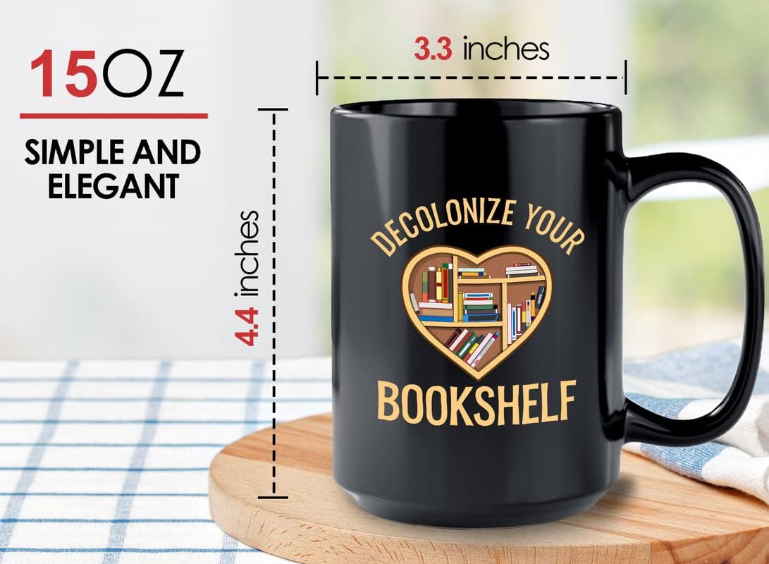 Book Lover Coffee Mug 15oz Black - I Believe In My Shelf - Bookworm Philosophers Reader Editor Novelist Literature Storyteller Student