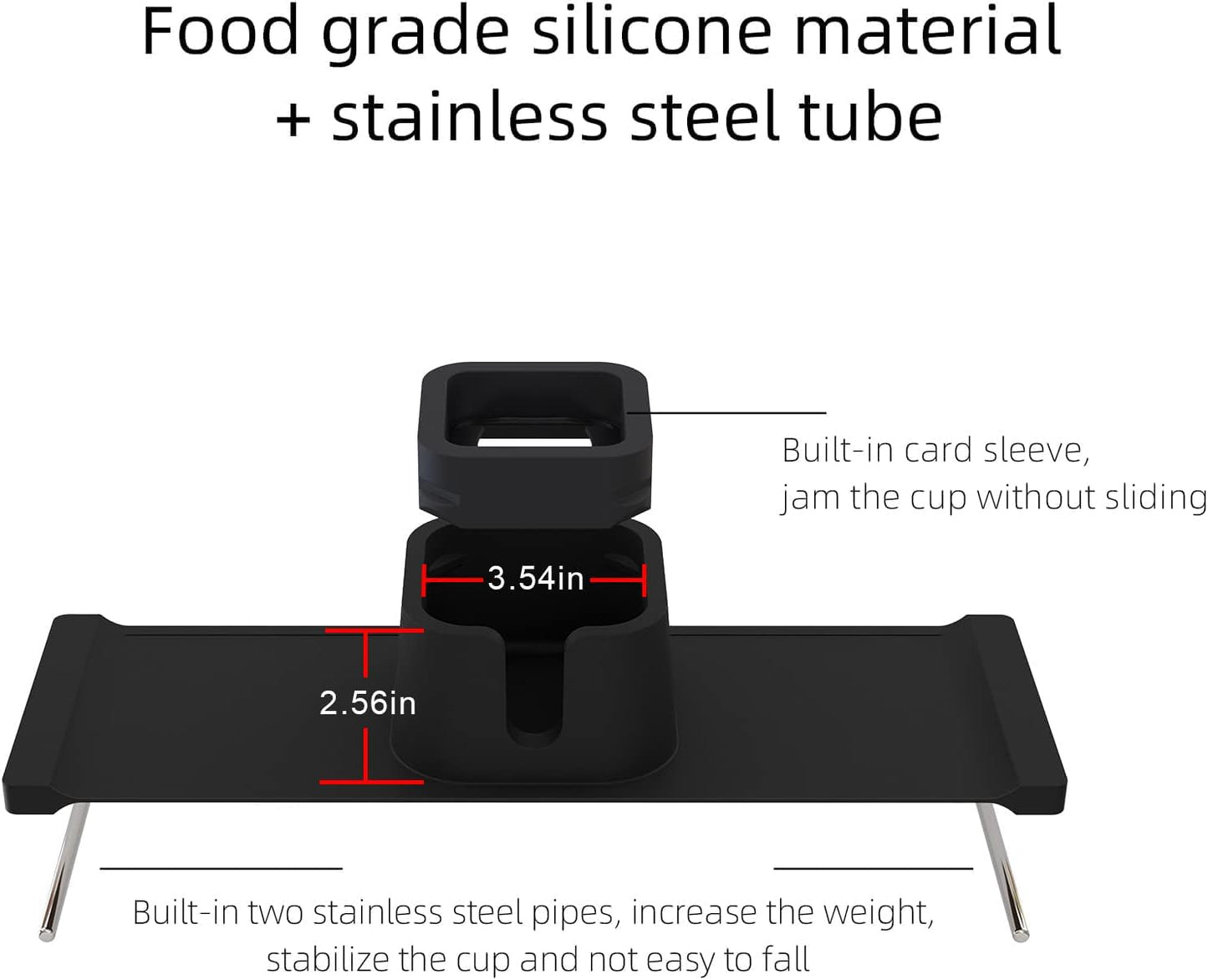 vodvob Couch Cup Holder, Anti-Spill Sofa Cup Holder Silicone Couch Coaster, Suitable for Sofa Recliner Armchairs, Gifts for Mom, Dad, Husband, Grandma, Grandpa, Black