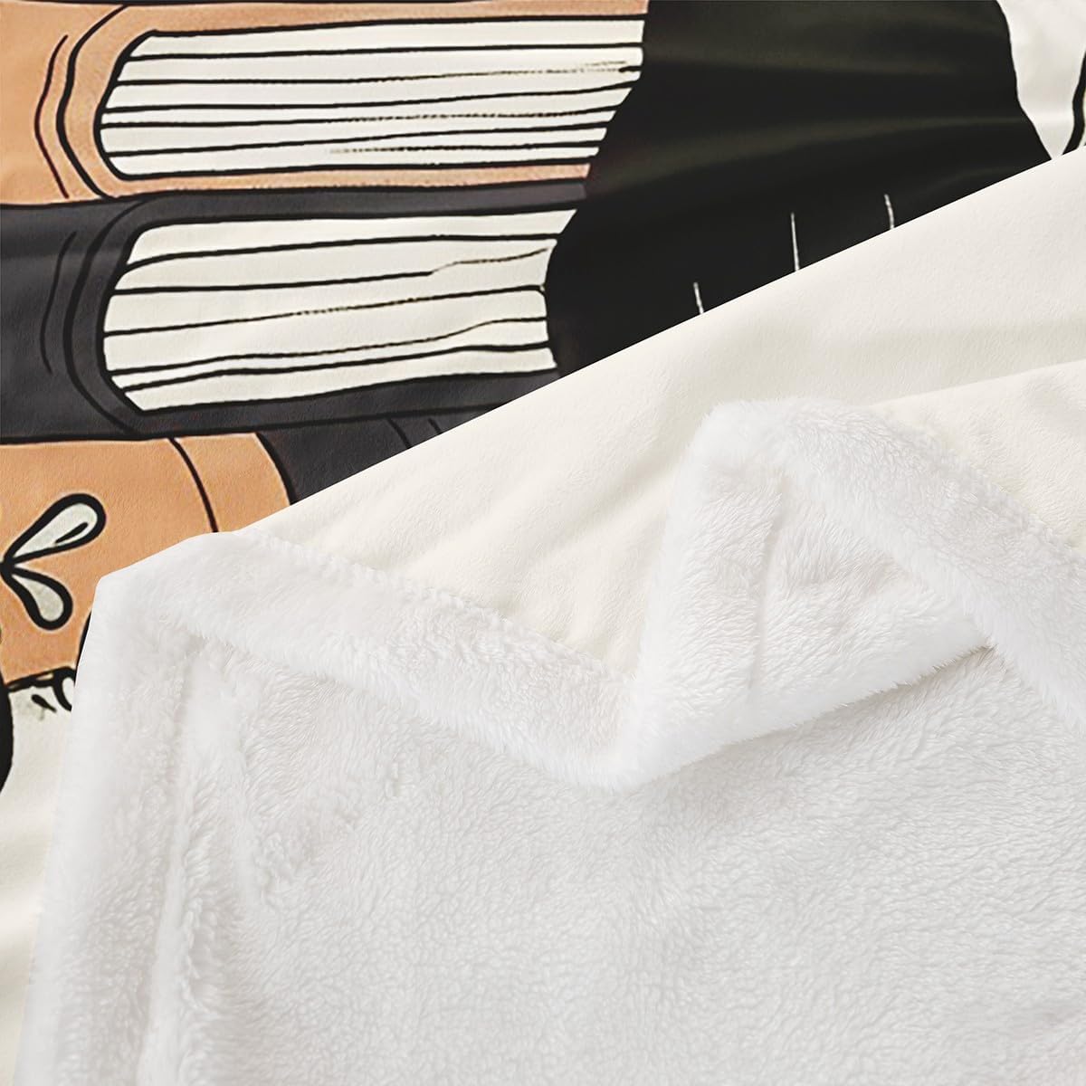 jejeloiu Black Cat Sherpa Throw Blanket for Couch Garden Floral Super Soft Cozy Fleece Cute Kitten Blanket for Winter, Plush Throw Reading Book Throw 50"x60" All Season
