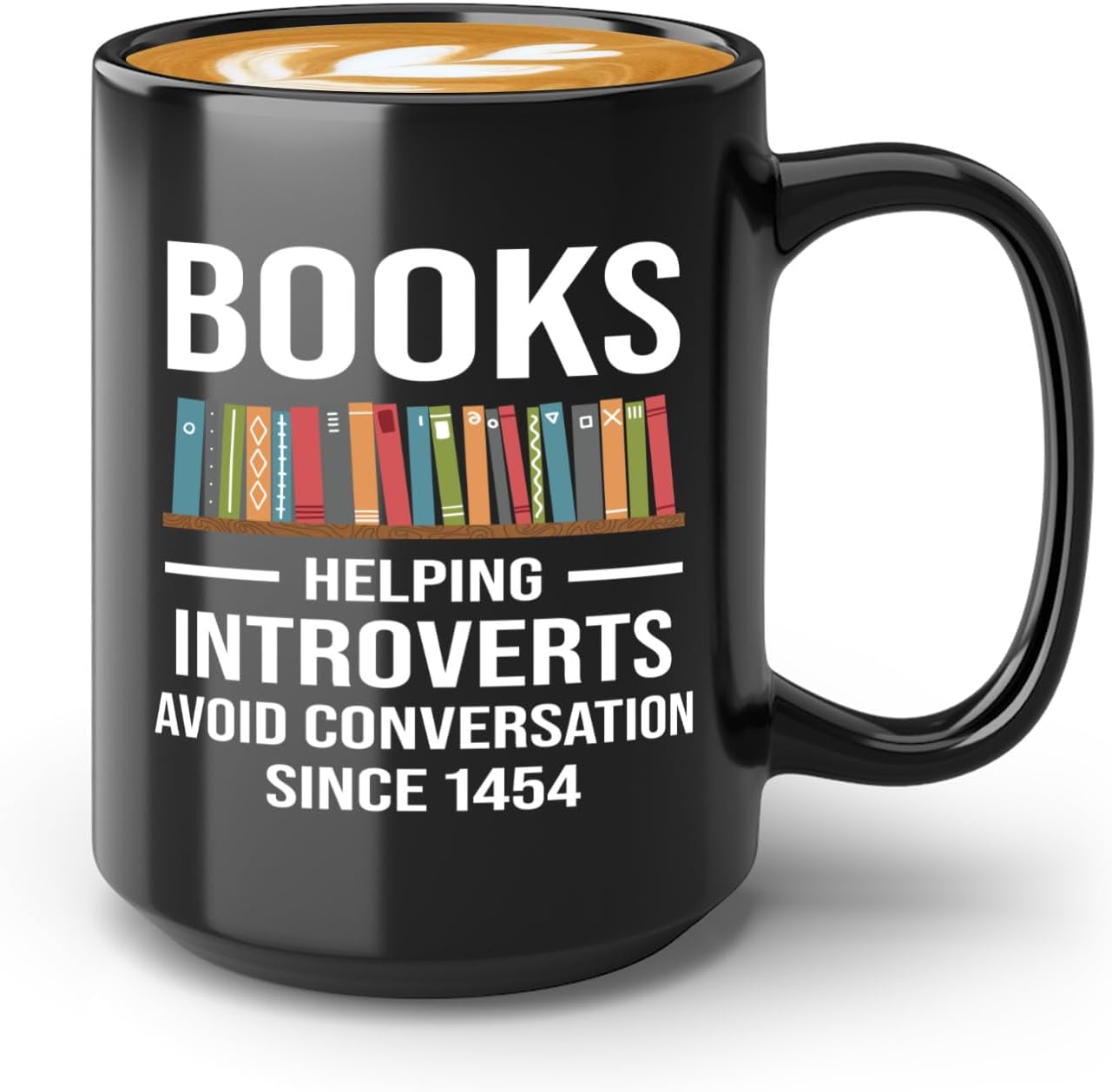Book Lover Coffee Mug 15oz Black -Helping Introverts - Writer Editor Bookish Librarian Bibliophile Bookish Grammar Philosophers