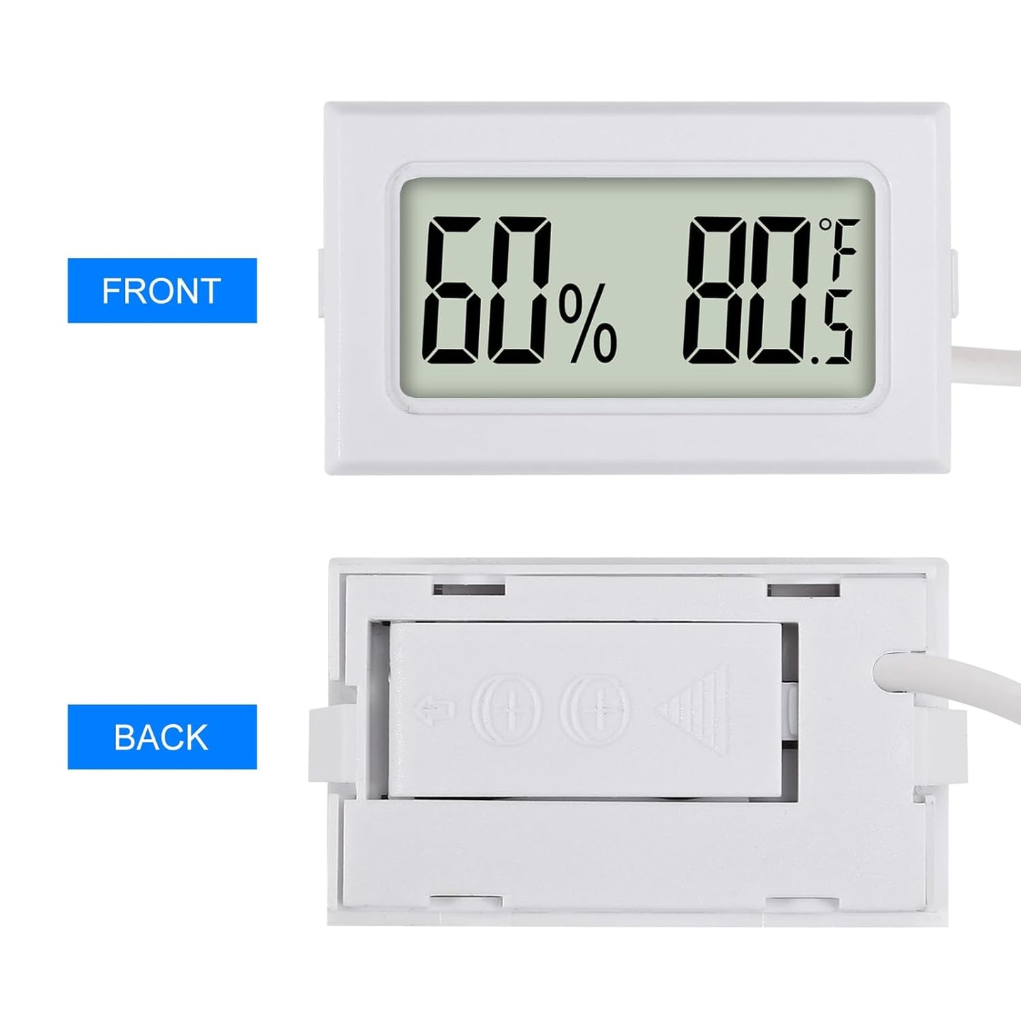 3Pcs Mini Digital Thermometer Hygrometer with Probe Electronic Temperature Humidity Gauge Meters Indoor LCD Display Fahrenheit for Humidors,Greenhouse,Garden,Incubator Reptile Terrarium