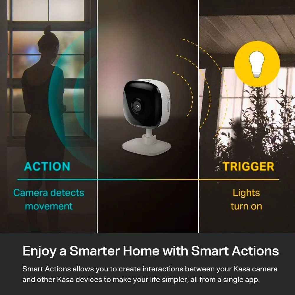 Kasa 1080p Indoor Wired Security Camera - Works as a Baby Monitor & Pet Camera, Motion Detection & Tracking, 2-Way Audio, Night Vision, Subscription-Free Local Storage or Optional Cloud, EC60