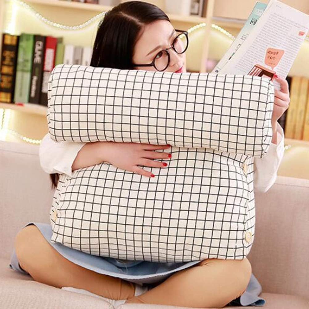 Fiberflax Bedside Triangle Cushion Pillow Sofa Waist Pillow Office & Home Floor Back Support Wedge Backrest Cushion Washable Soft Reading Pillow (014, 45×22×50CM)