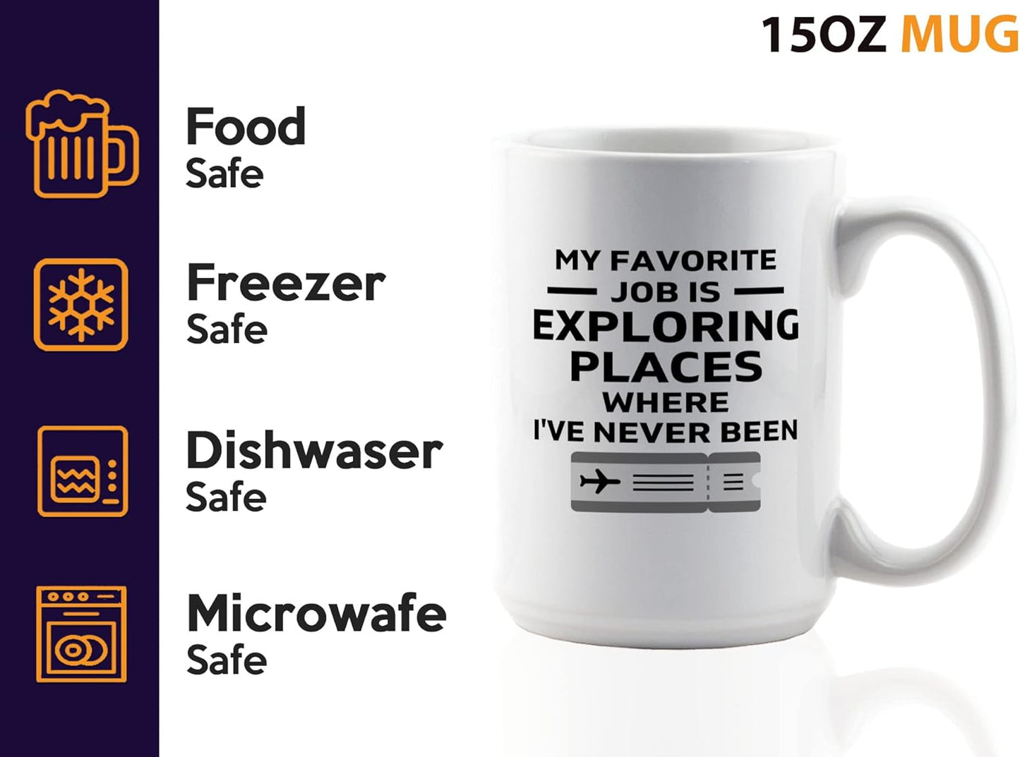 Journalist Coffee Mug 15oz White -Exploring Places - Reading Lover Book Club Gift Author Appreciation Writer Journalism Novelist Scriptwriter