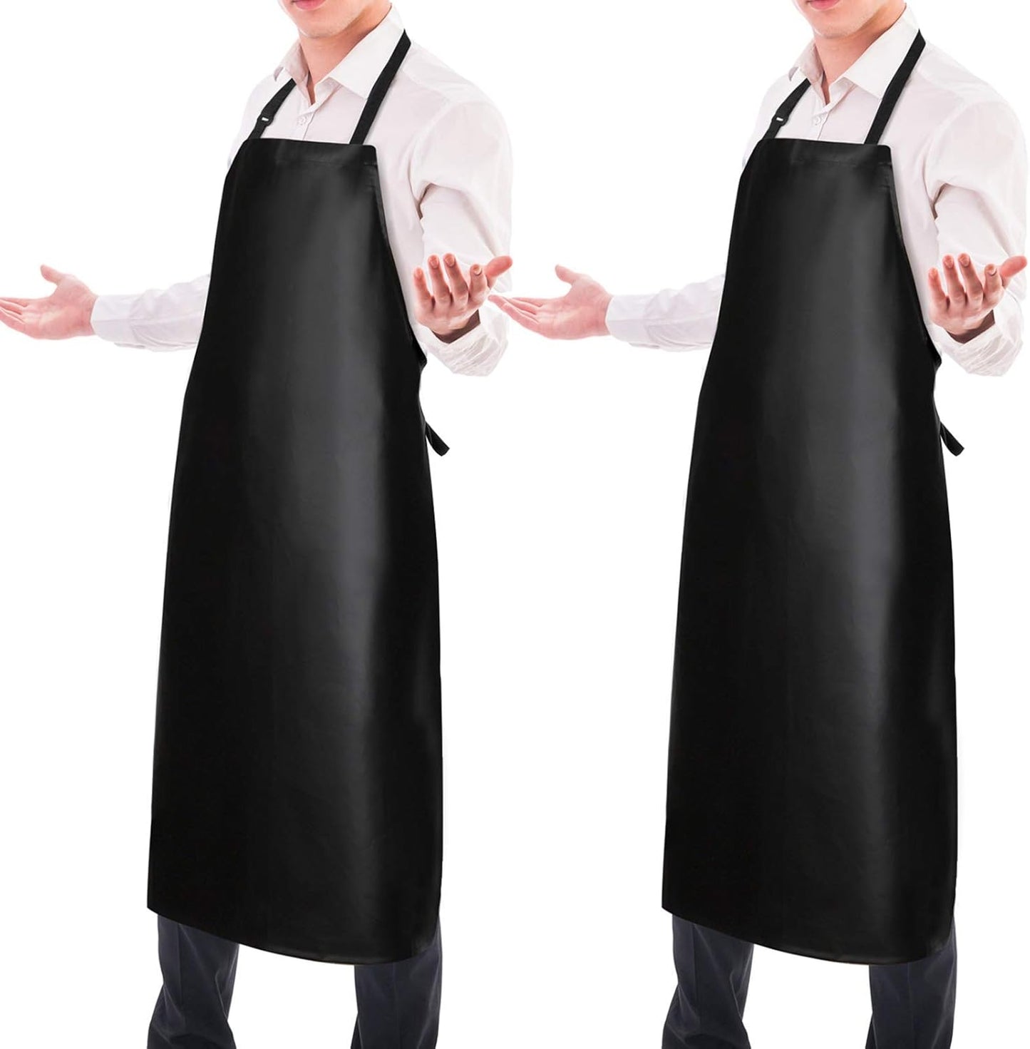 Gotega Waterproof Rubber Vinyl Apron Adjustable Dishwasher Apron - Apron for Women Men Heavy Duty Work Apron