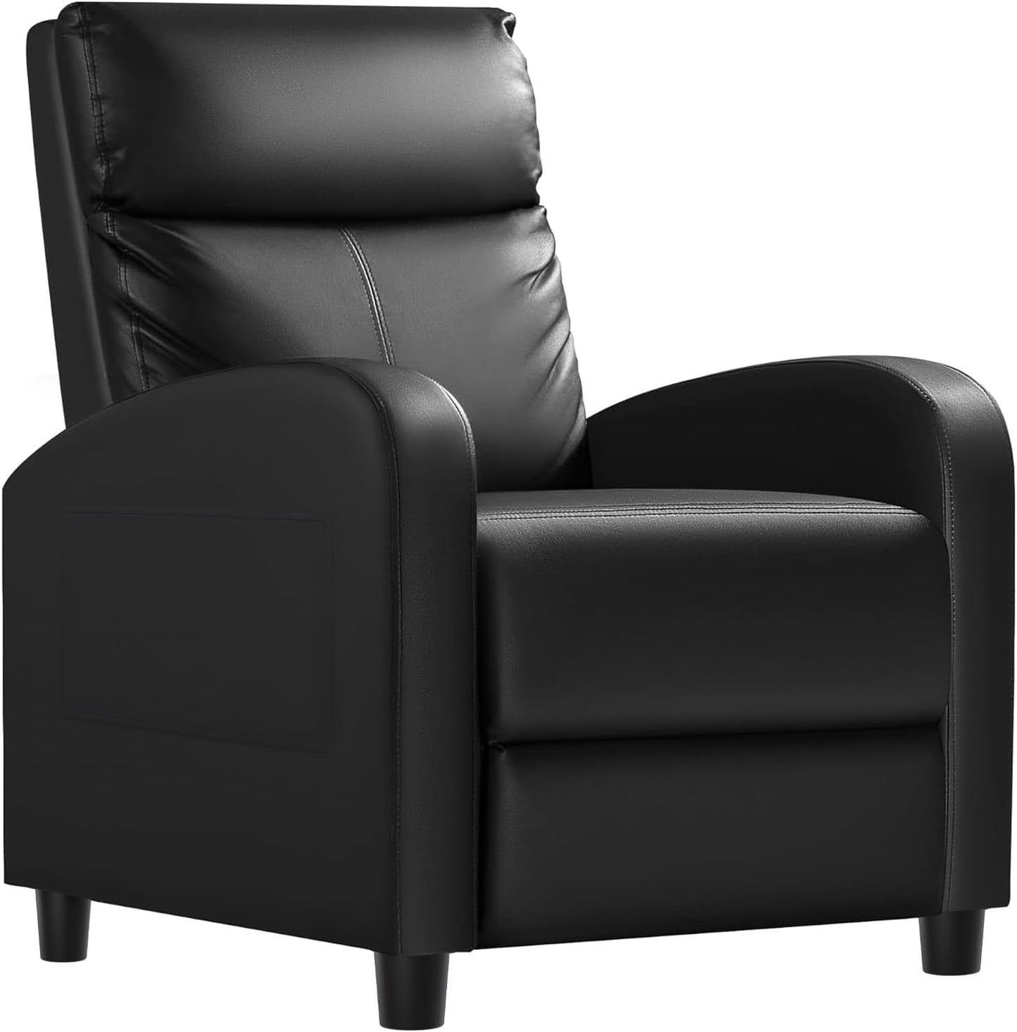 Leather Recliner Chair with Wider Armrests Lumbar Support Reclining Sofa Chairs for Adults Long Hours Sitting Living Room Home Theater Seating