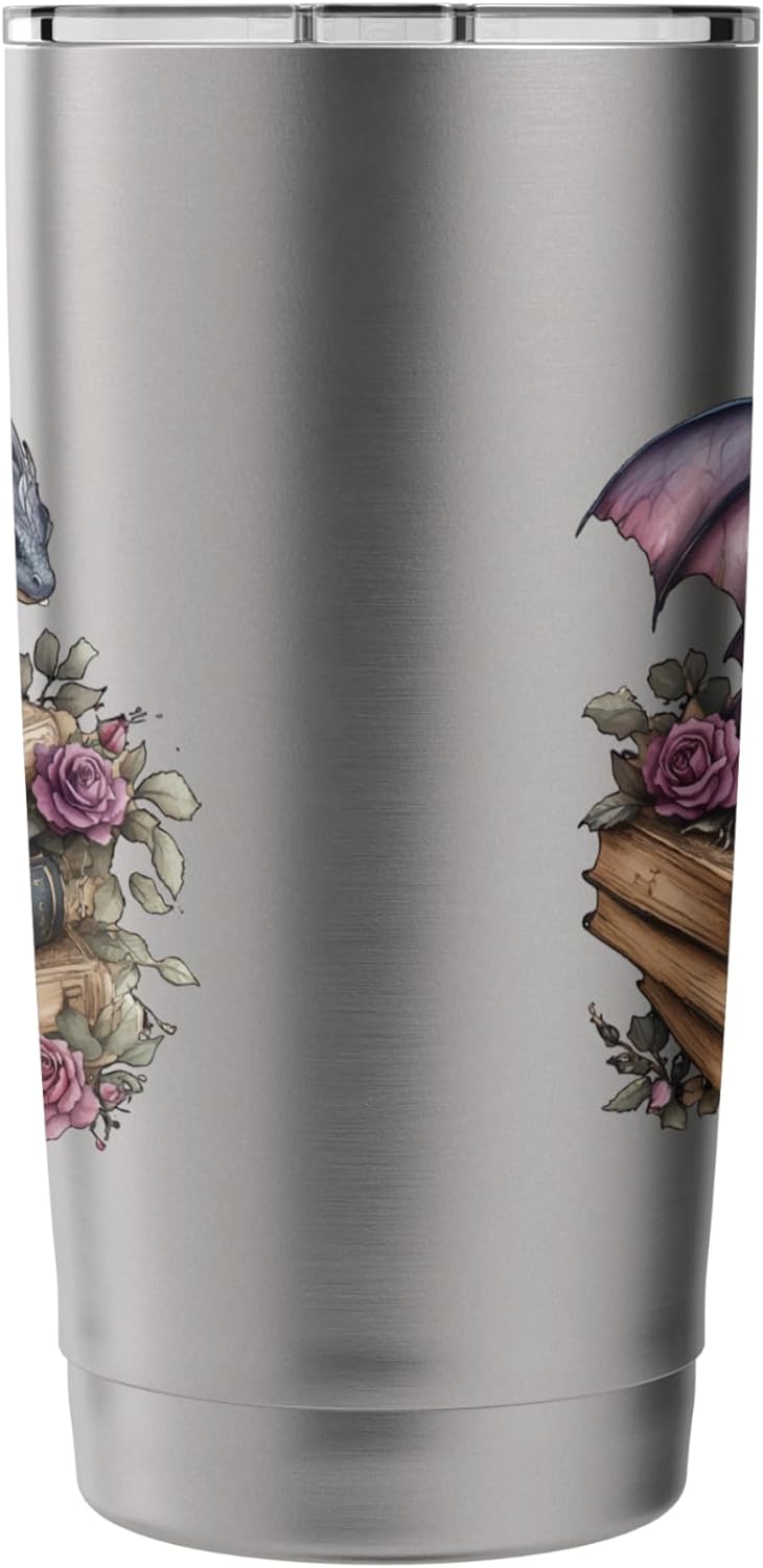 Fantasy Book Lover Bookworm Dragon Readers Reading Stainless Steel Insulated Tumbler