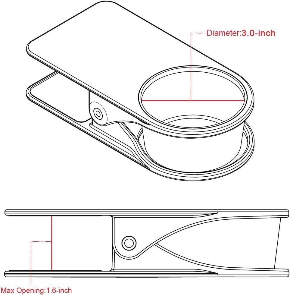 Drinking Cup Holder Clip - Home Office Table Desk Side Huge Water Beverage Soda Coffee Mug Holder for Potted Plant, Headphones, USB Cable, Pen Storage (Black)