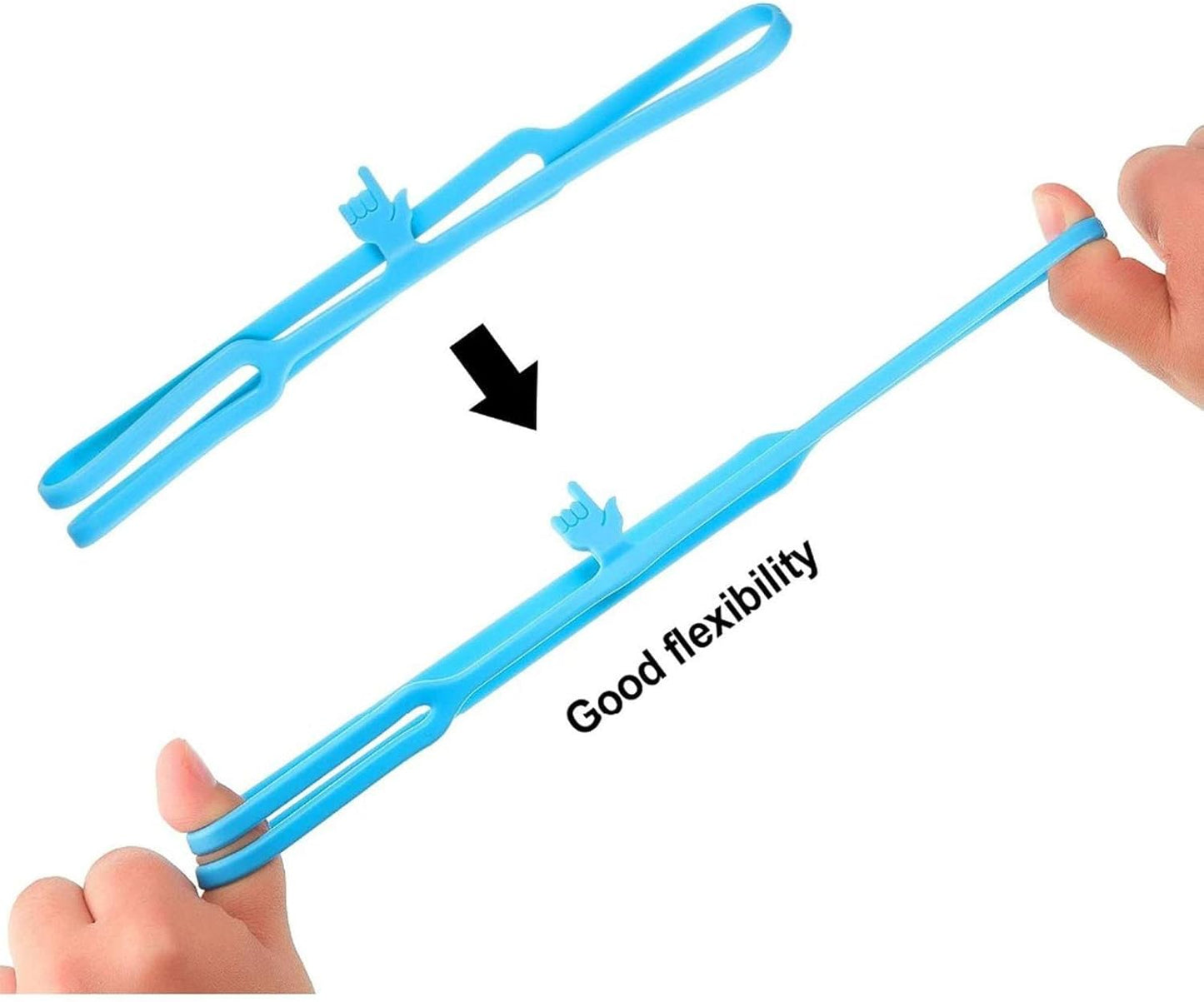 Silicone Finger Point Bookmark for Books 8 Inch Color Elastic Rubber Strap Book Marker Reading Page Holder Office School Pack-6 (20 Pcs)